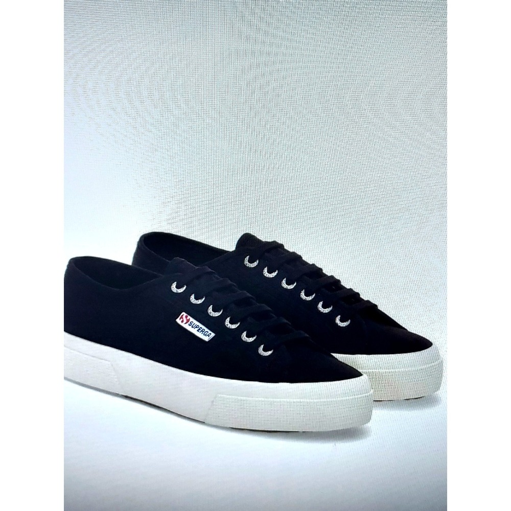 Superga 2790 Linea Platform Sneakers Black Canvas Low Top Trainers